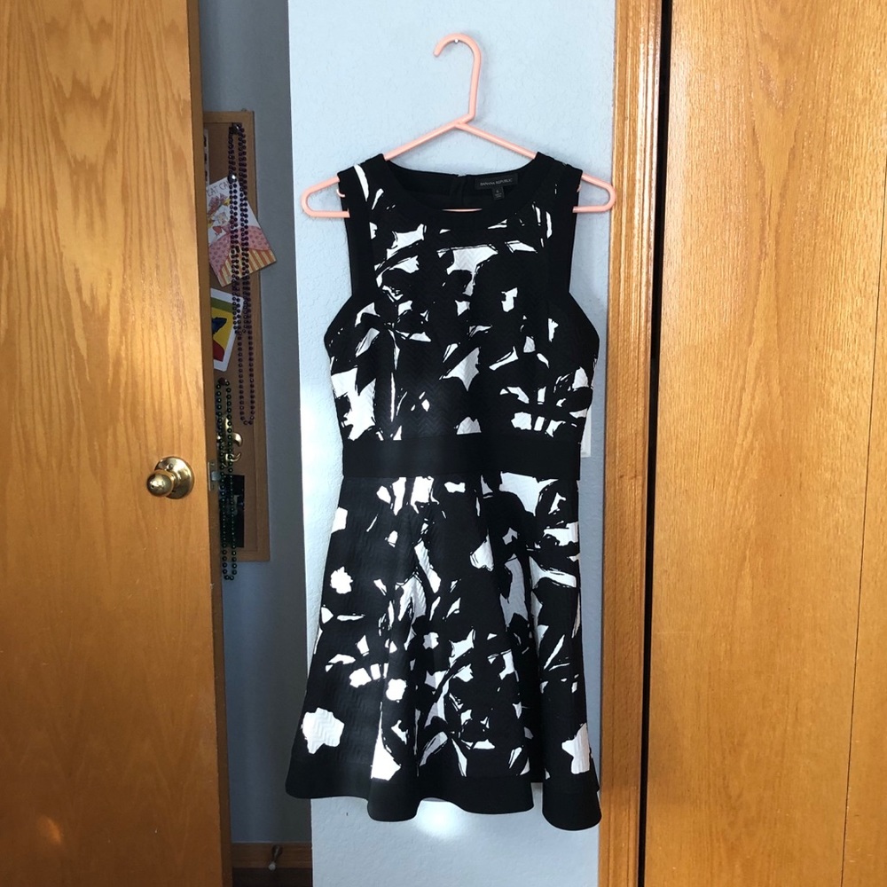 fit and flare abstract floral dress